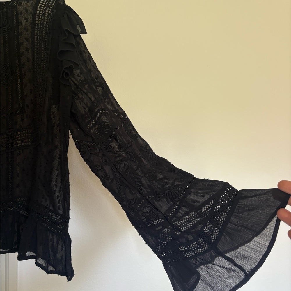Zara Black Lace Blouse - Picture 2 of 3